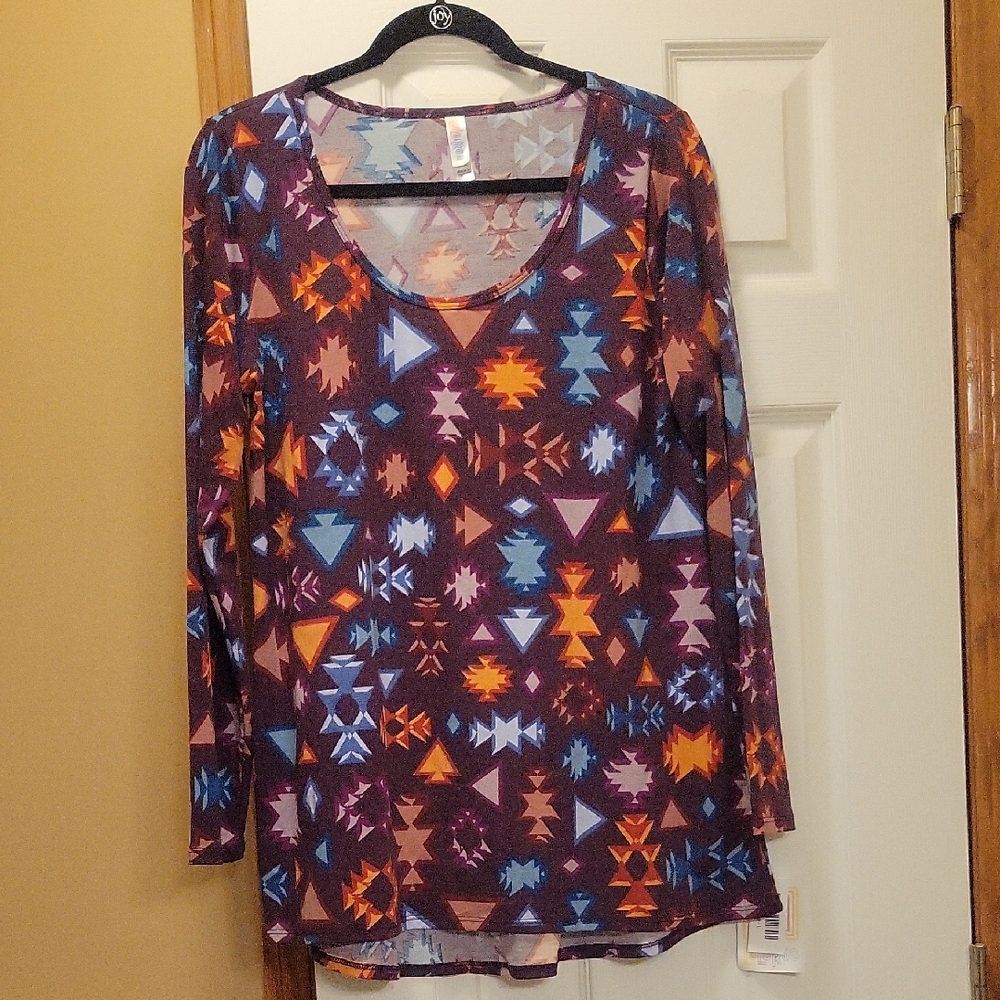 LuLaRoe Multicolor Aztec Long Sleeve Top